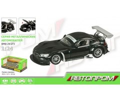 Машина металл 68251A "АВТОПРОМ",1:24 "BMW Z4 GT3",батар.,свет,звук,откр.двери,капот,багаж.,