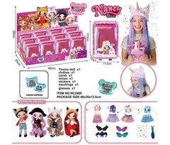 Игровой набор NANCY DOLLS NC2409 (кукла с плюш мехов шапкой животного, 12 шт в диспл боксе, це