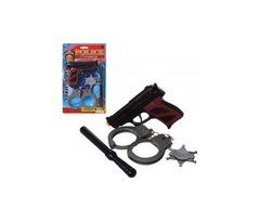 Набор полицейского 2323-2222-01 пистолет, наручники, дубинка, на листе,19-31,5-3,5см