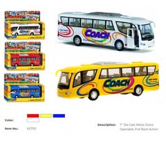 Модель автобус 7' KS7101W COACH метал.инерц.откр.дв.4цв.кор.