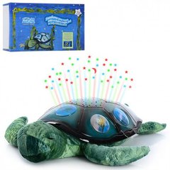 Ночник YJ 3 черепаха(плюш+пласт),35см,проект ночн неба,3 реж, на бат-ке, в кор-ке, 35-21-11см