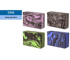 Блок для йоги C332 с узором, 4 цвета, размер – 22.5*15*7.5 см
