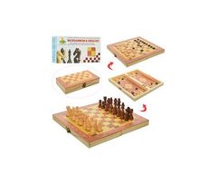 Шахматы 1680EC дерев, 3в1(шашки, нарды), в кор-ке, 24,5-13-4см
