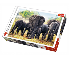 Пазли - (1000 елм.) - "Африканські слони" / Trefl