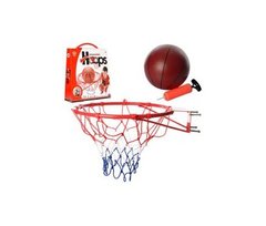 Баскетбольное кольцо M 2654 45см(металл),сетка,мяч резиновый 20см,насос,в кор-ке,45,5-53-11см