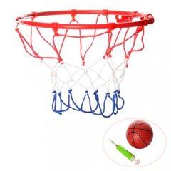 Баскетбольное кольцо M 3371 22см,металл,сетка,мяч16см,насос,игла,крепеж,в кор-ке,25-26-3см