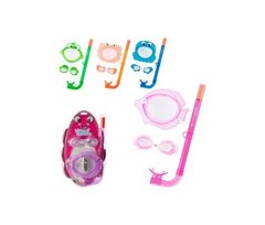 Набор для плавания 24019 BW детский,маска + трубка + очки,3-6лет,4вида,в слюде,24-42-7см