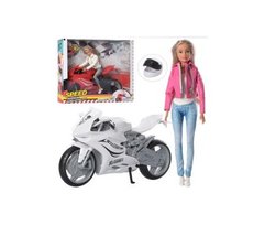 Кукла DEFA 8459 ( 29см, шарнирная, мотоцикл 33см, 2 цвета, в кор-ке, 35,5-30-13см