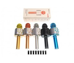 Мікрофон-караоке (bluetooth, коробка, 5 кольорів) WS-858 р.24,5*9,2*8,3см.