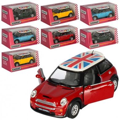 KT Машинка металл. KT5059FW "Mini cooper s pull back with flag"
