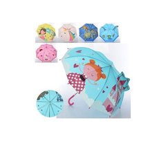 Зонтик детский MK 4476 (30шт) длина59см, диам.70см,спица45см, ткань, 5видов, в кульке